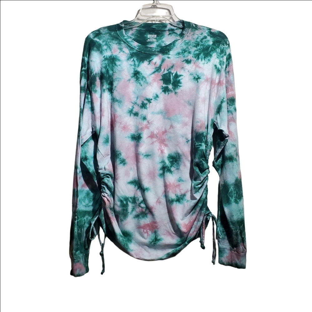 Victoria Secret PINK Tie-Dye Long Sleeve Top - Green and Pink Size M.